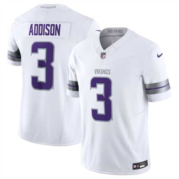 Men & Women & Youth Minnesota Vikings #3 Jordan Addison White F.U.S.E. Winter Warrior Limited Stitched Jersey